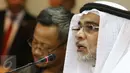 Duta Besar Arab Saudi untuk Indonesia Osama bin Al-Mohammed al-Shuaibi memberikan penjelasan terkait kedatangan Raja Salman bin Abdulaziz al-Saud ke Indonesia saat menggelar jumpa pers di Jakarta, Selasa (28/2). (Liputan6.com/Helmi Afandi)