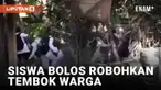 Viral video seorang guru memergoki sejumlah siswa yang membolos sekolah. Para siswa berseragam itu pun kabur mendengar panggilan sang guru. Namun upaya kabur malah menimbulkan kerusakan rumah warga.