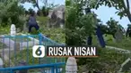 Nisan-nisan yang ada di pemakaman menjadi rusak.