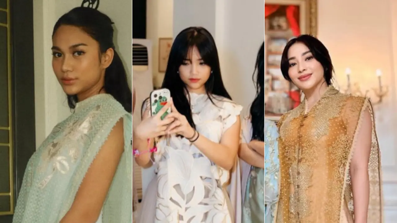 Gaya Publik Figur Tampil Mengenakan Baju Lebaran Tanpa Lengan