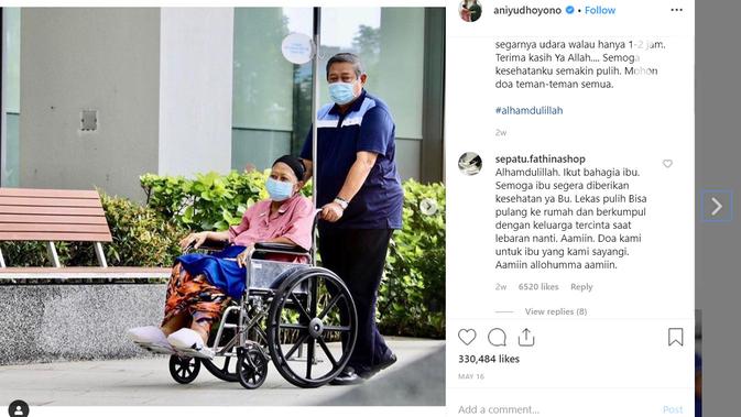 Unggahan terakhir Ani Yudhoyono di Instagram (Liputan6.com/ Agustin Setyo W)