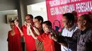 Para petinggi PDIP saat peluncuran buku 'Bersama Jokowi Mengawal Penegakan Hukum', Jakarta, Selasa (30/12/2014). (Liputan6.com/Faizal Fanani)