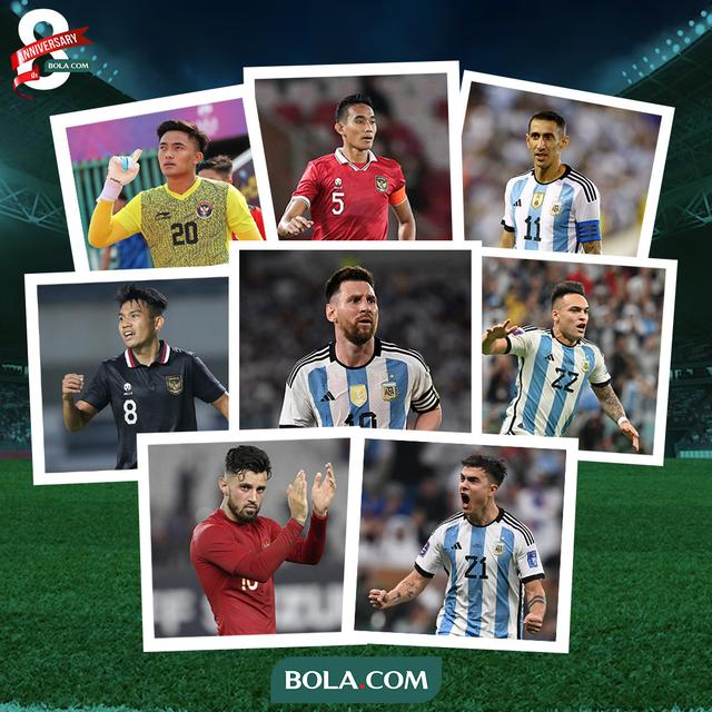 Ilustrasi - Kolase Pemain Bintang Argentina dan Timnas Indonesia