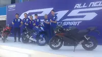Meverick Vinales turut menghadiri peluncuran all new Yamaha YZF-R15 (Rio/Liputan6.com)