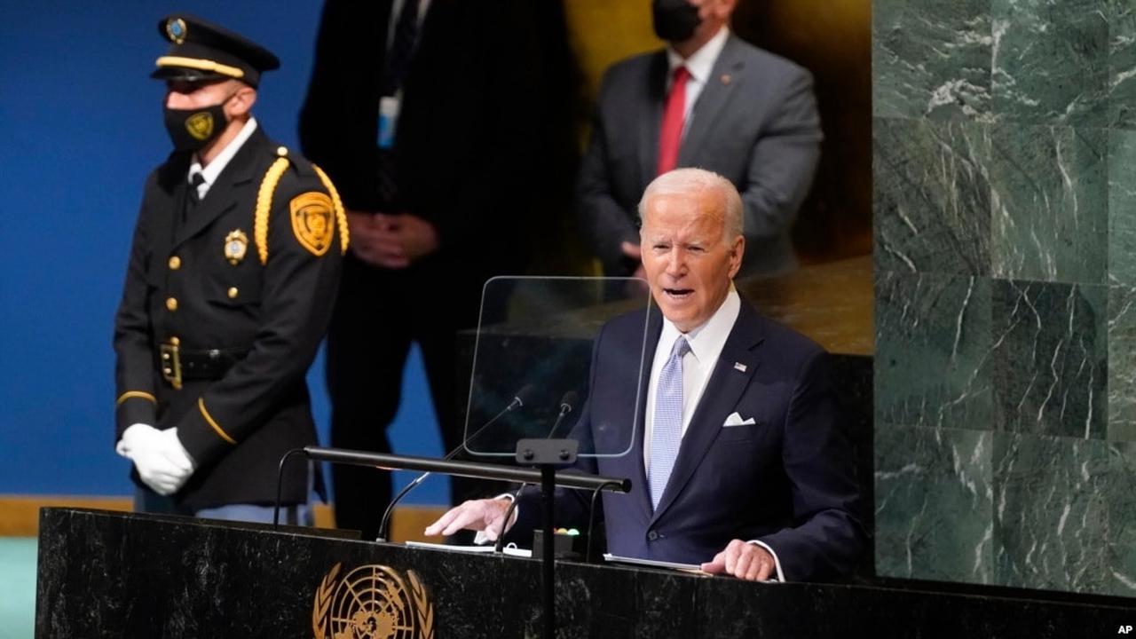 Presiden AS Joe Biden di sidang Majelis Umum PBB Rabu 21 September 2022. (AP)