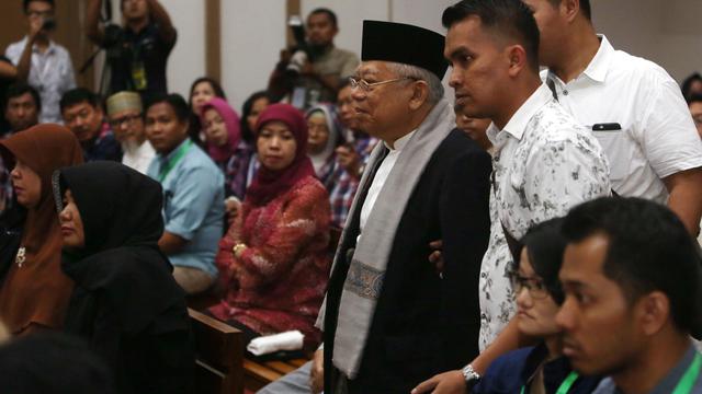 Ketua Umum Majelis Ulama Indonesia (MUI) Dr.KH Ma'ruf Amin di sidang Ahok