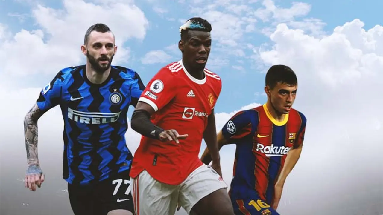 Ilustrasi - Marcelo Brozovic, Paul Pogba, Pedri