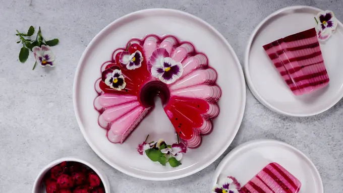 puding agar-agar susu buah naga