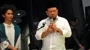 Ketua Umum PSSI La Nyalla Mahmud Matalitti (kanan) ketika memberikan sambutan dalam acara buka puasa bersama dengan anak yatim piatu di kantor PSSI, Senayan, Jakarta, Kamis (25/6/2015). (Liputan6.com/Yoppy Renato)