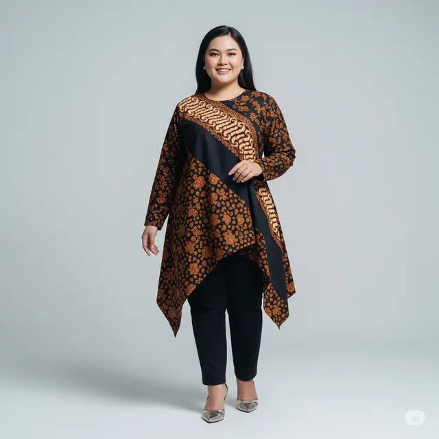 9 Model Kemeja Batik Wanita Gemuk yang Modis dan Nyaman