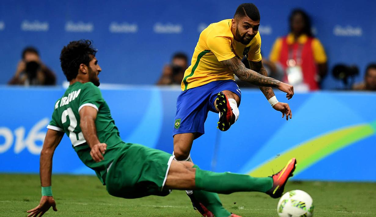 5. Gabriel Barbosa, juara bertahan Liga Inggris, Leicester dikabarkan Daily Mail, serius mengincar bintang muda Brasil ini. The Foxes menyiapkan 23 juta pounds untuk mendapatkan tandatangan penyerang 19 tahun itu. (AFP/Evaristo SA)