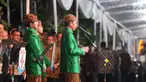 Presiden Jokowi memberikan sambutan pada acara serah terima Paningset dan Midodareni pernikahan Kahiyang Ayu dan Bobby Nasution di kediamannya di Surakarta, Selasa (7/11). (Liputan6.com/Angga Yuniar)
