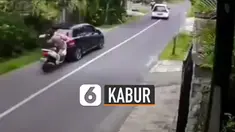 Bukan berhenti dan bicara baik-baik, pemotor malah kabur.