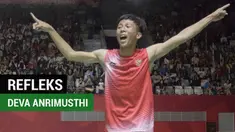 Berita video aksi penyelamatan Deva Anrimusthi saat melawan Tunggal Malaysia Mohammad Faris Ahmad Azri dengan skor 21-6, 21-12 di Asian Para Games 2018.