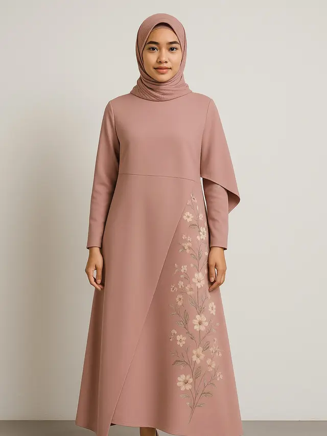 Gamis Motif Floral Warna Pastel Terbaru (Foto: ChatGPT)
