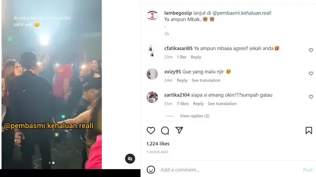 Okin menghindar saat hendak dicium penggemar wanita (Instagram)