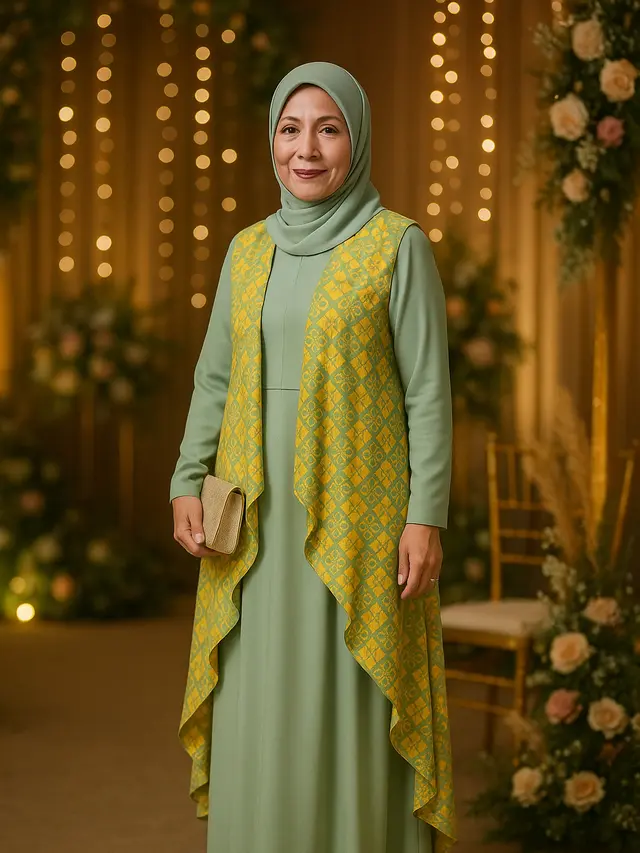 Cardigan Batik tanpa Lengan untuk Kondangan dan Acara Resmi Ibu-Ibu Usia 50 Tahunan