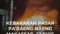 Kebakaran melanda Pasar Tradisional Pa'baeng-Baeng, Makassar, Rabu (2/9/2026) dini hari. Sebanyak 22 tempat usaha, terdiri dari 12 los dan 10 kios, hangus terbakar. Damkarmat Makassar mengerahkan 25 armada dan berhasil menguasai api dalam waktu sekitar satu jam.

Sebagian besar bangunan merupakan...