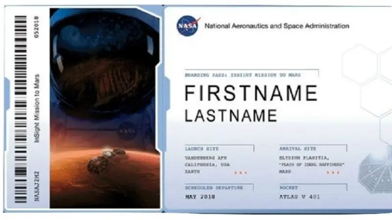 Boarding Pass NASA Mars