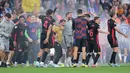 Dua gol Barcelona dicetak oleh Lamine Yamal dan Fermin Lopez. (AFP/Manaure Quintero)