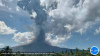 Gunung Lewotobi Laki-Laki di Flores Timur NTT kembali erupsi pada Rabu (15/10/2025), pukul 09.21 Wita. (Liputan6.com/ Dok PVMBG)