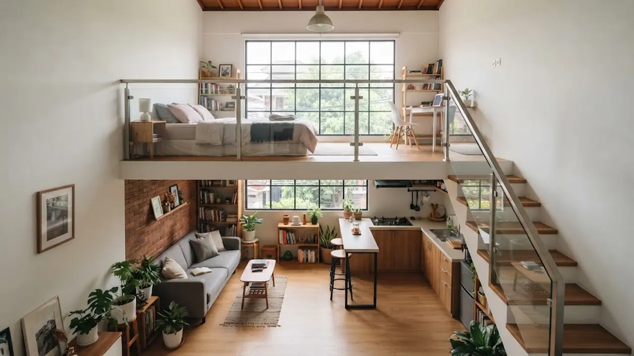 Desain Rumah di Lahan Kecil dengan Ruang Lengkap