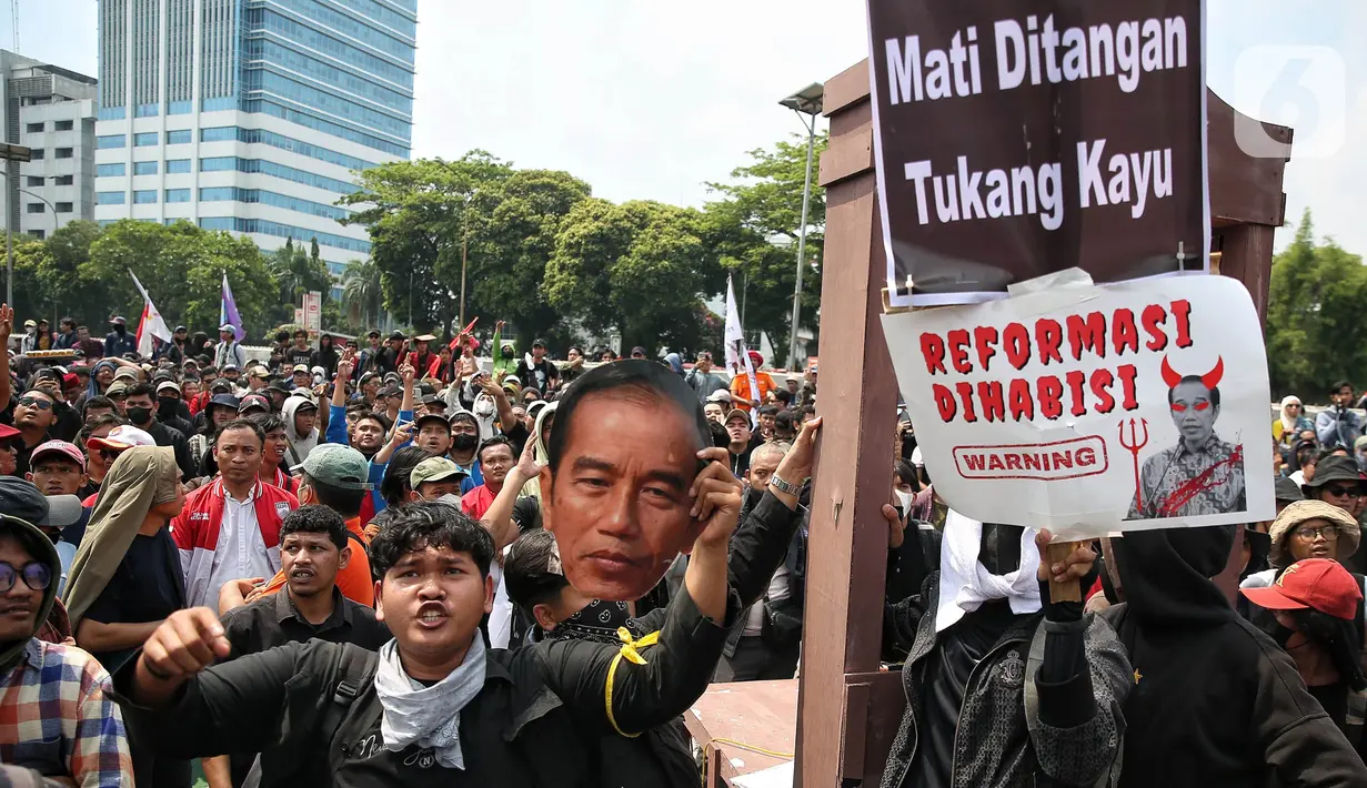 Aksi unjuk rasa untuk menolak pengesahan Revisi Undang-undang Pemilihan Kepala Daerah (RUU Pilkada). (Liputan6.com/Angga Yuniar)