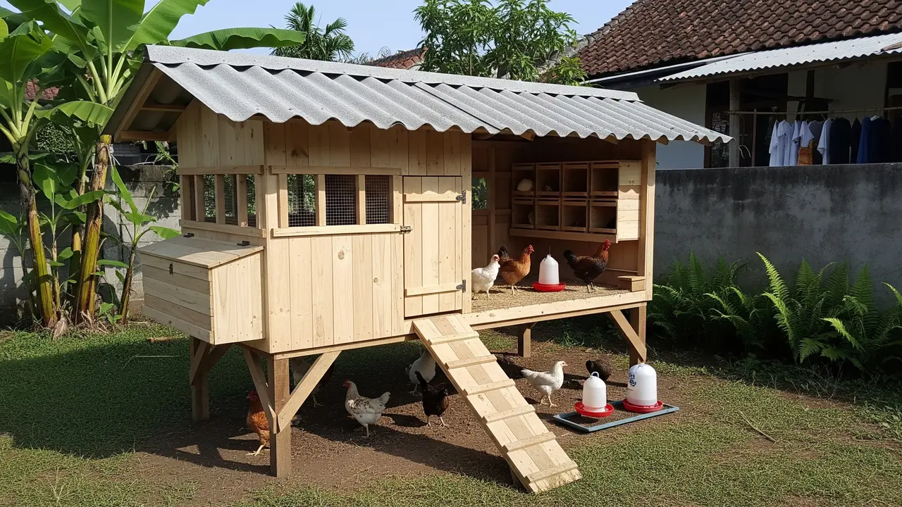 Kandang Ayam Atap Asbes yang Bikin Ternak Produktif