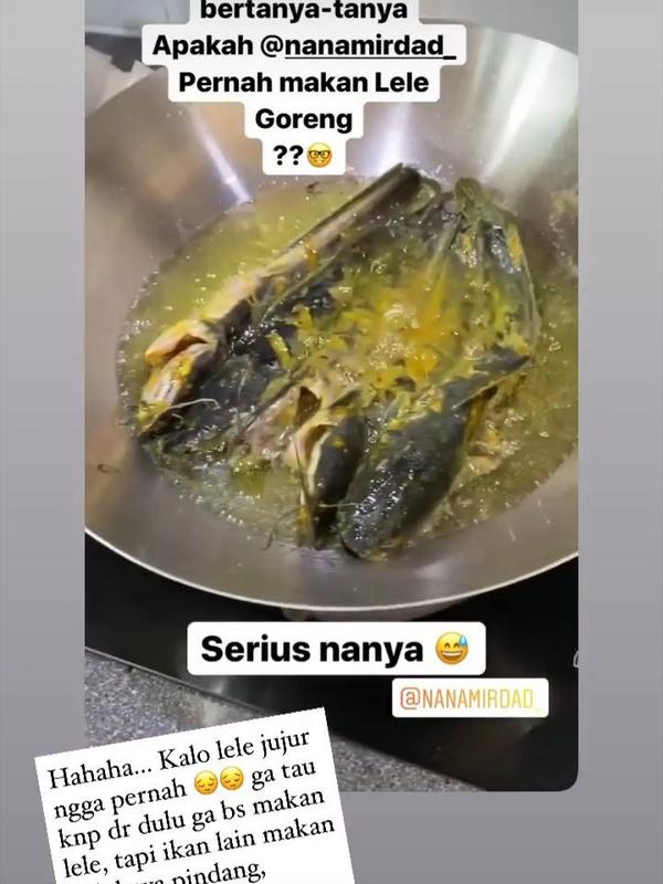Gemar Masak, Nana Mirdad Mengaku Belum Pernah Makan Lele dan Jengkol. (dok.Instagram @nanamirdad_/Insta Story/Henry)