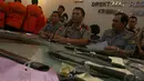 Sebanyak 17 anggota geng motor dihadirkan dalam jumpa pers di Mapolda Metro Jaya, Jakarta, (29/8/14). (Liputan6.com/Faizal Fanani).