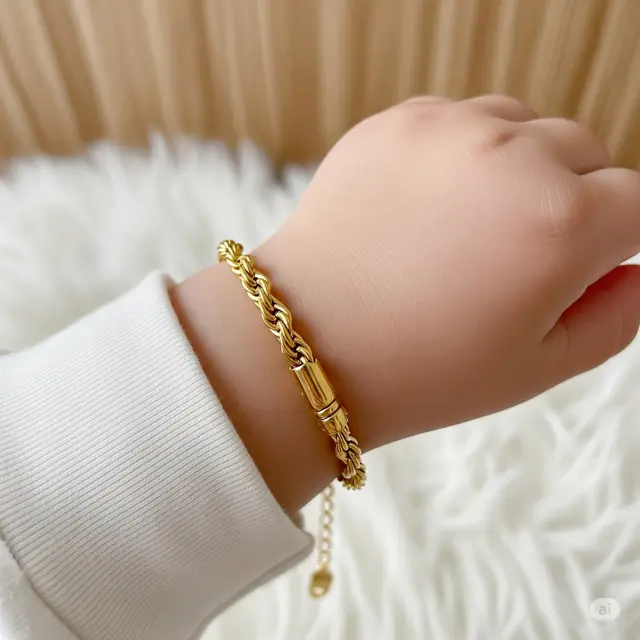 Model Gelang Emas Bayi Perempuan Terbaru. Foto: Gemini