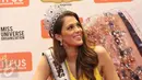 Miss Universe 2016, Iris Mittenaere saat menghadiri konferensi pers jelang peresmian House of Mustika Ratu, Jakarta, Sabtu (1/4). (Liputan6.com/Herman Zakharia)