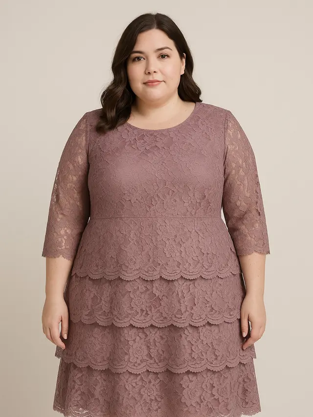 Model Dress Brokat Untuk Orang Plus Size dan Tidak Terlalu Tinggi