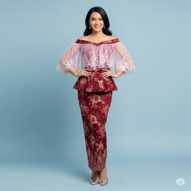 Dress Batik Kombinasi Tile Elegan 2025.