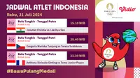 Jadwal Live Streaming Tim Indonesia Olimpiade Paris 2024 di Vidio, 31 Juli 2024. (Sumber: dok. Vidio.com)