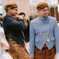 Lihat di sini beberapa potret gagah Fadil Jaidi pakai beskap di pernikahan sang sahabat, Clarissa Putri.
