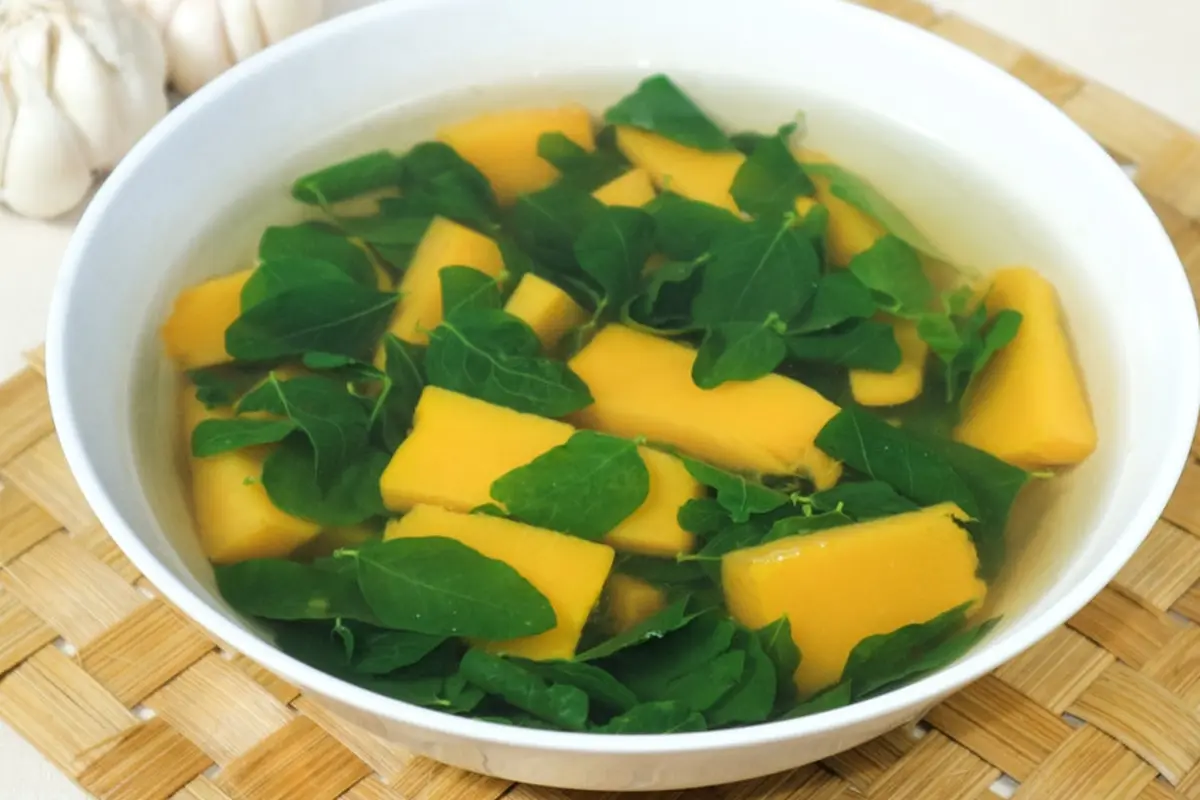 sayur bening daun katuk labu kuning