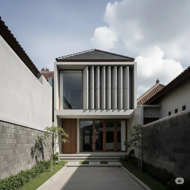 Inspirasi Rumah Sederhana Adem di Gang Kampung. Foto: Gemini