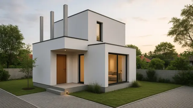Gambar Rumah Sederhana 8x8 2025 Konsep Minimalis Modern/ Ilustrasi Gambar AI