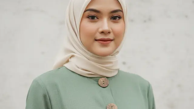 Gamis Warna Sage Green Elegan