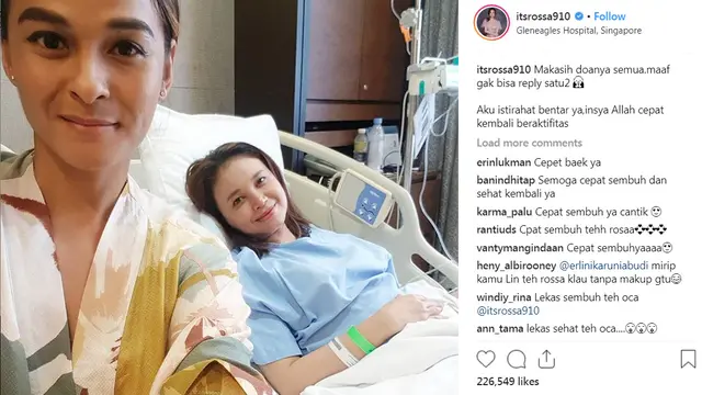 Rossa dirawat di Singapura (https://www.instagram.com/p/Bu8bRGkB8Yg/)