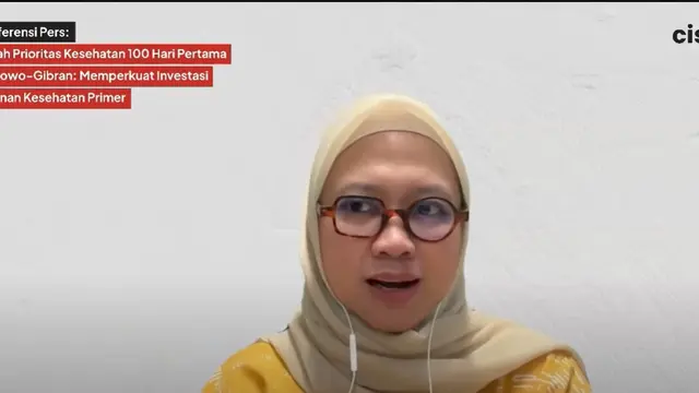 Chief Executive Officer CISDI, Diah Saminarsih dalam Konferensi Pers: Bedah Prioritas Kesehatan 100 Hari Pertama Prabowo-Gibran.