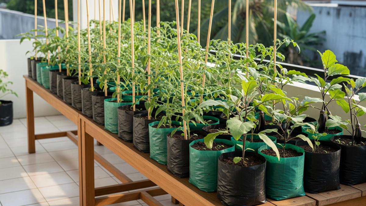 7 Contoh Penataan Kebun Polybag Tomat dan Terong agar Panen Maksimal di Lahan Terbatas