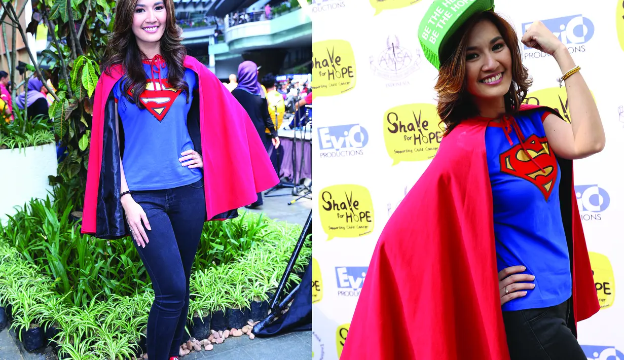 Asty Ananta berkomitmen untuk memcukur rambut kepala mereka demi menggalang dana bagi gerakan kemanusiaan Shave For Hope 2015. (Galih W. Satria/Bintang.com) 