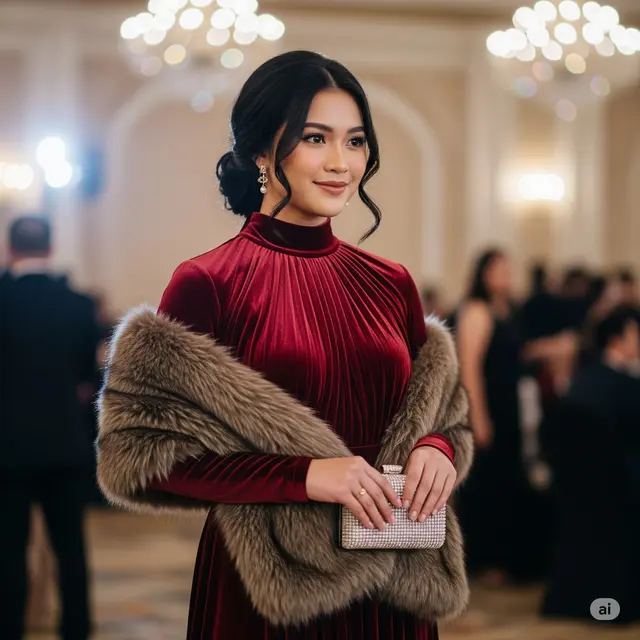 Dress Plisket Velvet