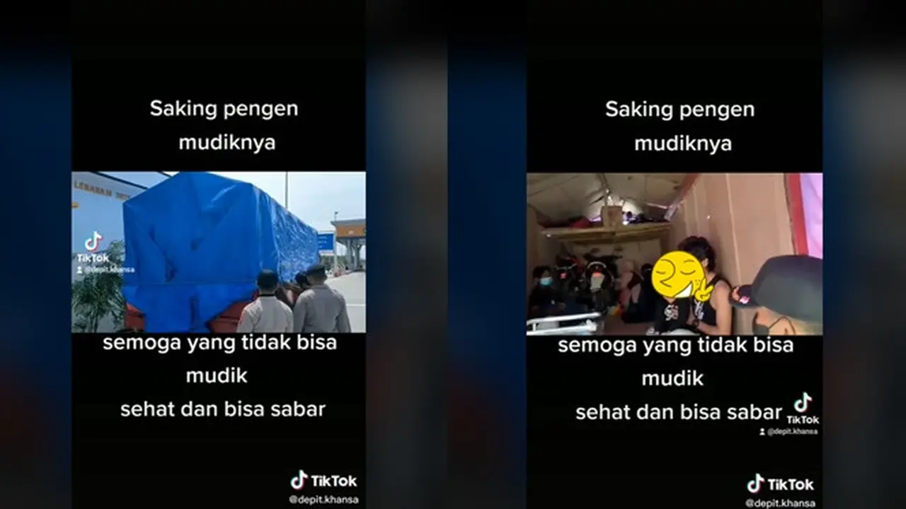 Viral, Pemudik Diciduk Petugas Usai Ketahuan Sembunyi di Dalam Truk Tertutup Terpal.