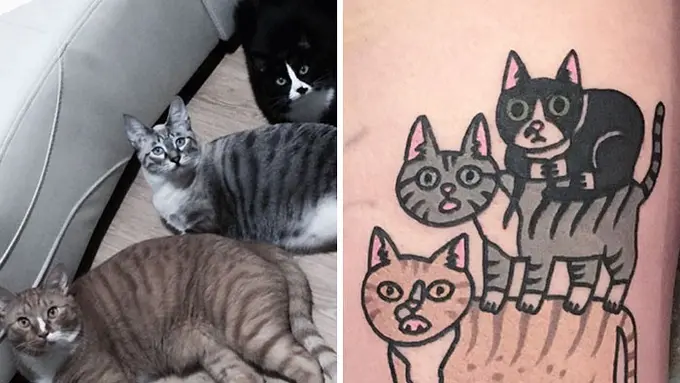 [Bintang] Dibuat Ilustrasi, 10 Tato Hewan Peliharaan Ini Jadi Cute Abis!