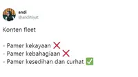 Curhatan netizen fitur Fleets Twitter (Sumber: Twitter/andihiyat)