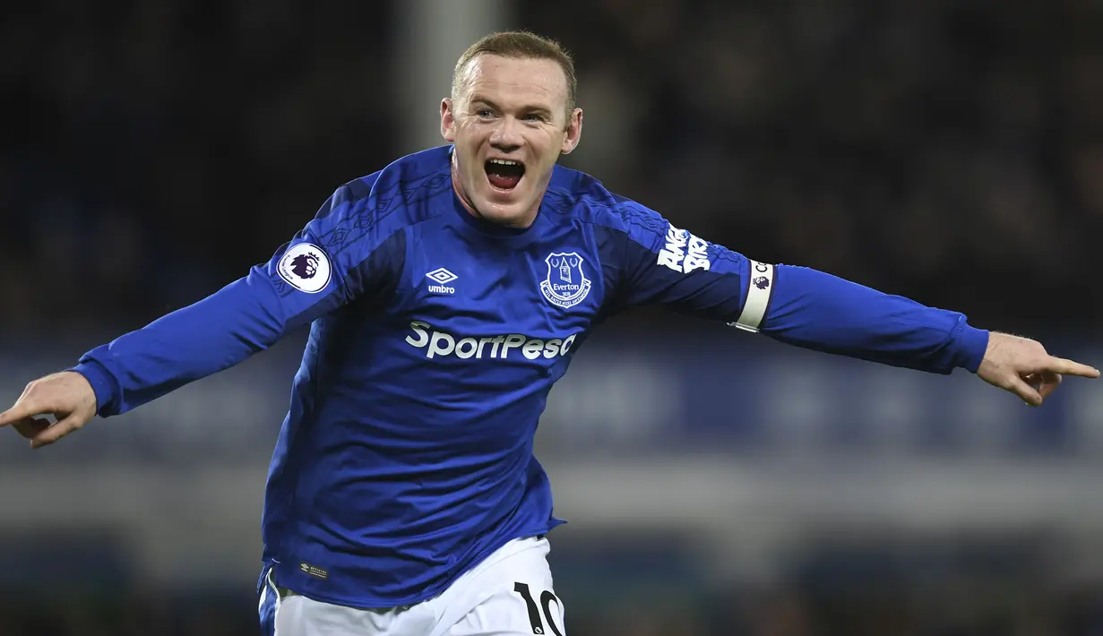 Wayne Rooney (208 gol) - Striker Timnas Inggris ini menempati posisi kedua sebagai pencetak gol terbanyak dalam sejara Premier League sampai sekarang. Rooney telah mengkoleksi 208 gol di kompetisi Premier League. (AFP/Paul Ellis)