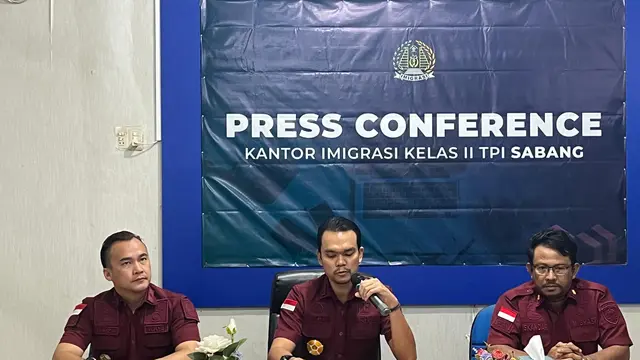 Konferensi pers Kantor Imigrasi Kelas II TPI Sabang.